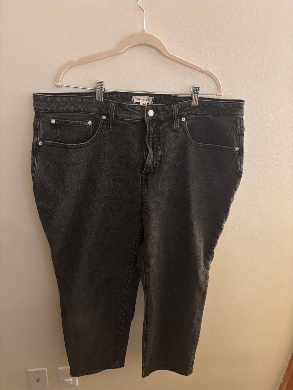 Madewell Black Washed Curvy Perfect Vintage Denim Jeans 20W
